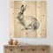 Designart - Monochrome Portrait Of Rabbit - Farmhouse Print on Natural Pine Wood